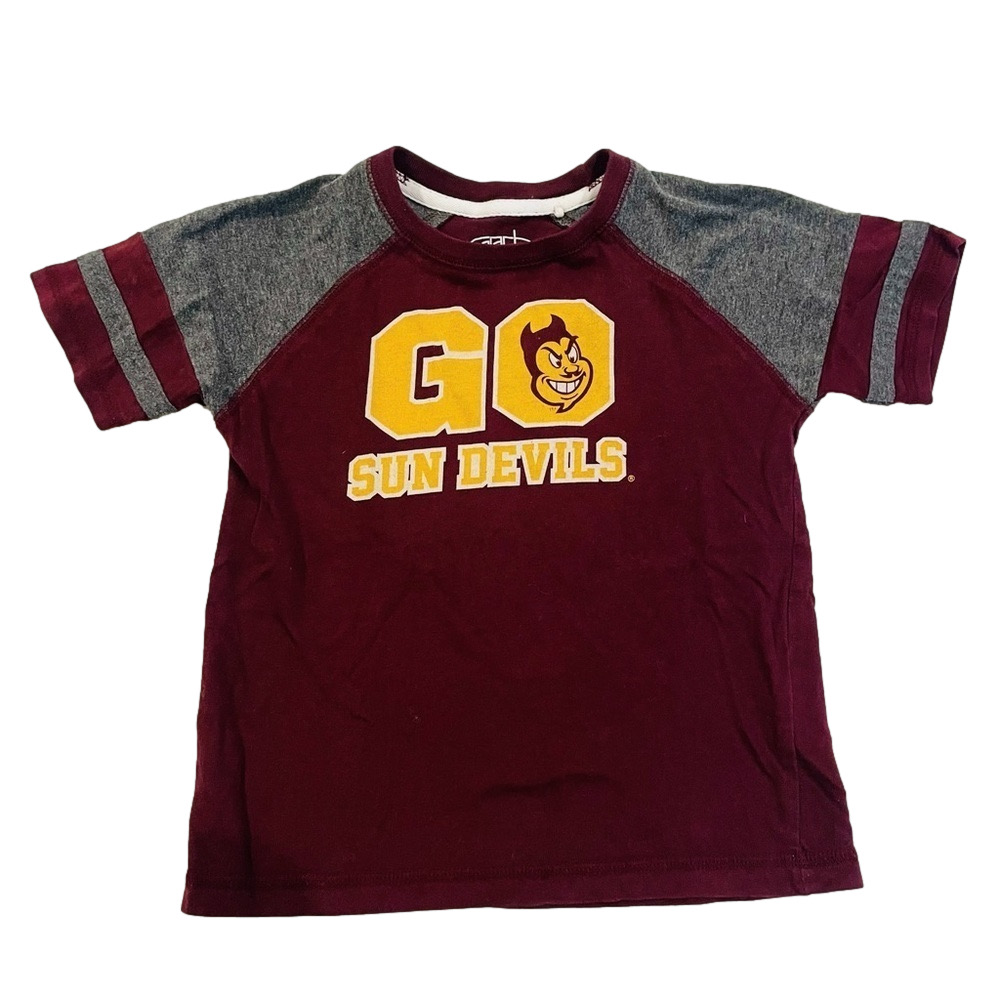 Arizona State Go Sun Devils Maroon Short Sleeve Crewneck Varsity Tee Toddler 3T